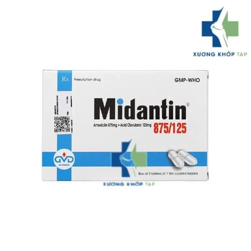 Midantin 875/125 - Nhiễm khuẩn nặng đường hô hấp trên